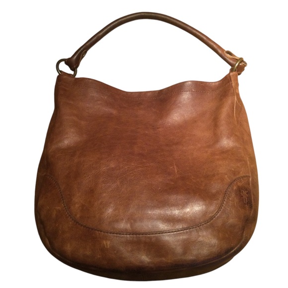 Frye Melissa Cognac Leather Slouchy Hobo Shoulder Bag - Picture 2 of 15